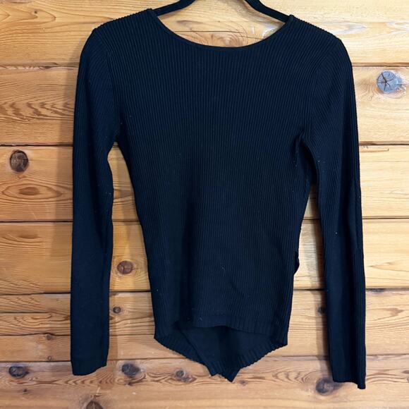Lululemon Wrap It Back Sweater Black Size 4 - Picture 4 of 5